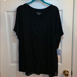 Croft & Barrow black lace front tee